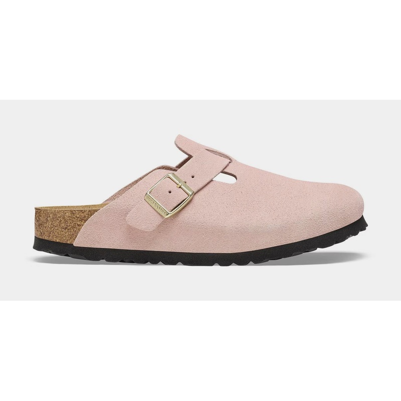 Boston Suede Leather Womens Sandals (Pink/Gold)