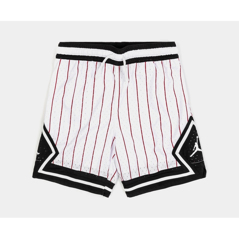 Dri Fit Striped Diamond Shorts Grade School Shorts (White/Black/White)