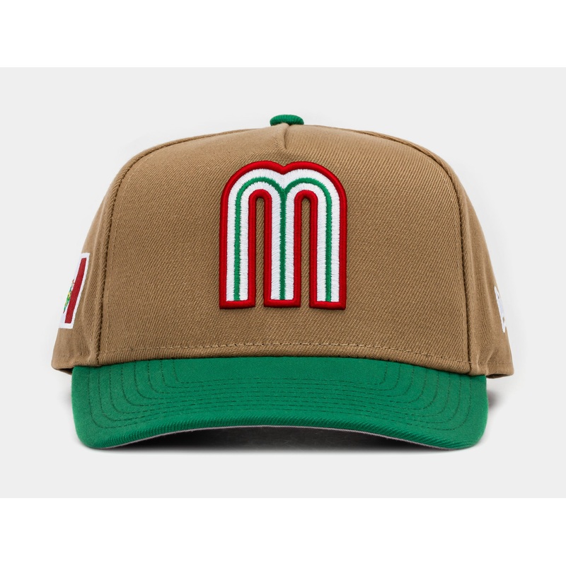 Exclusive Mexico Curve Khaki 950AF Snapback Mens Hat (Khaki/Green)