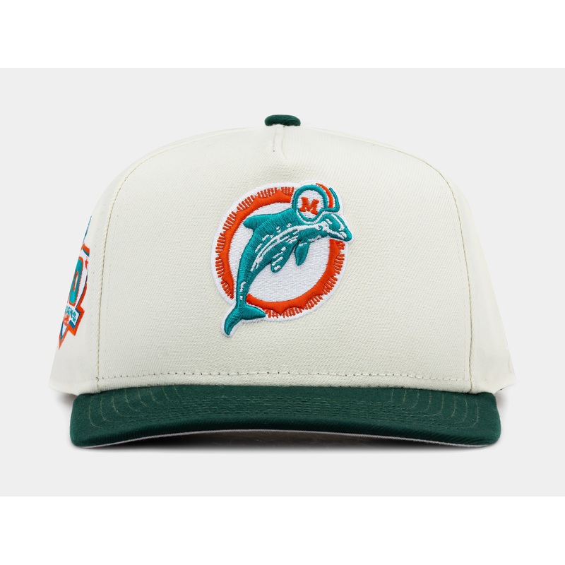 Exclusive Miami Dolphins 50 Seasons 950AF Snapback Mens Hat (Blue/Orange)