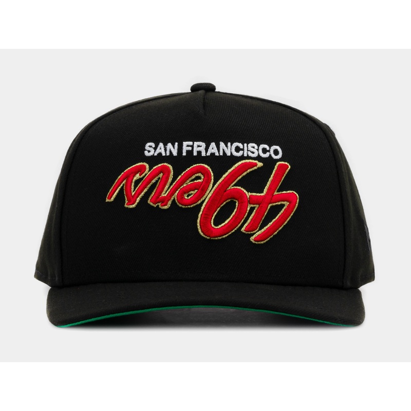 Exclusive San Francisco 49ers Upside Down Curved 950AF Snapback Mens Hat (Black/Red)