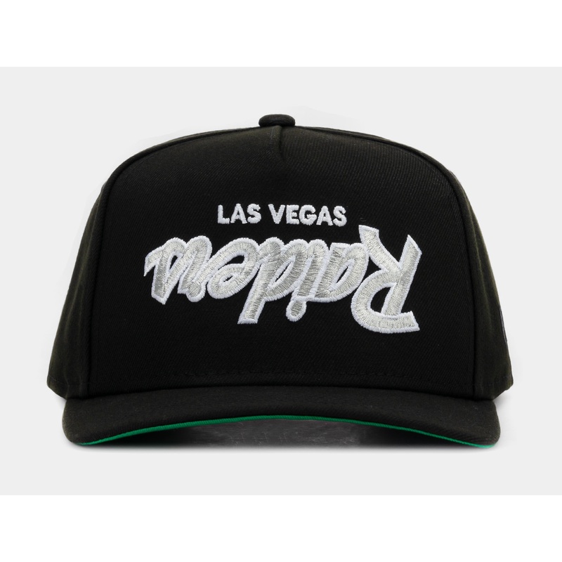 Exclusive Upside Down Metallic Chrome Las Vegas Raiders 950AF Snapback Mens Hat (Black/White)