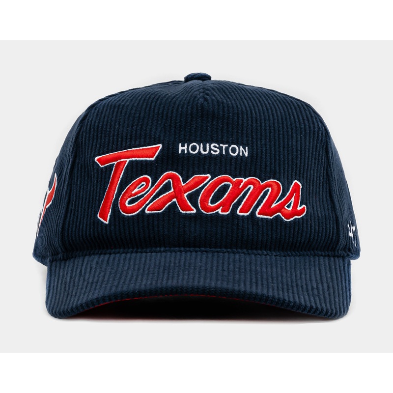 Houston Texans Corduroy Snapback Mens Hat (Navy/Red)