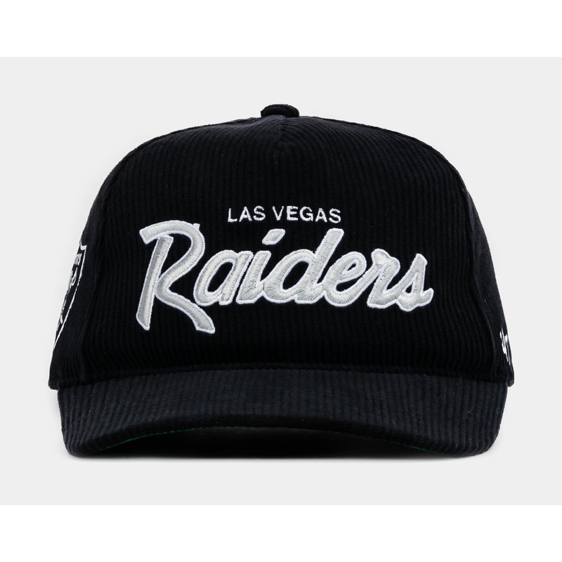 Las Vegas Raiders Corduroy Snapback Mens Hat (Black/Grey)