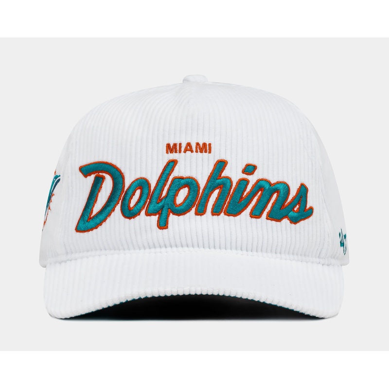 Miami Dolphins Corduroy Snapback Mens Hat (White/Teal)