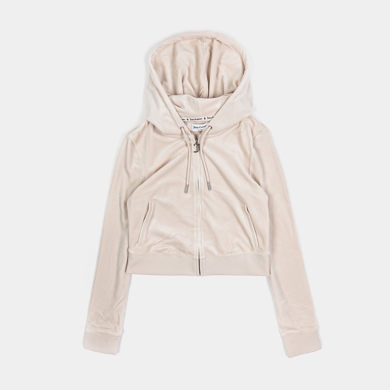 OG Bling Velour Full Zip Womens Hoodie (Crystal)