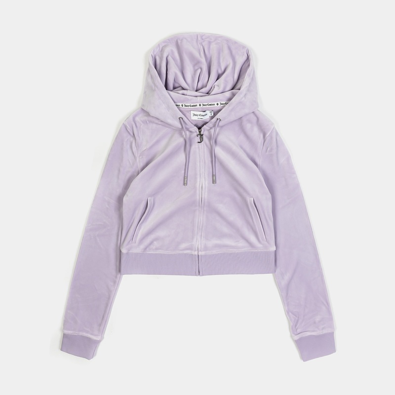 OG Bling Velour Full Zip Womens Hoodie (Violet)
