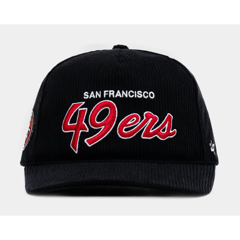 San Francisco 49ers Corduroy Snapback Mens Hat (Black/Red)