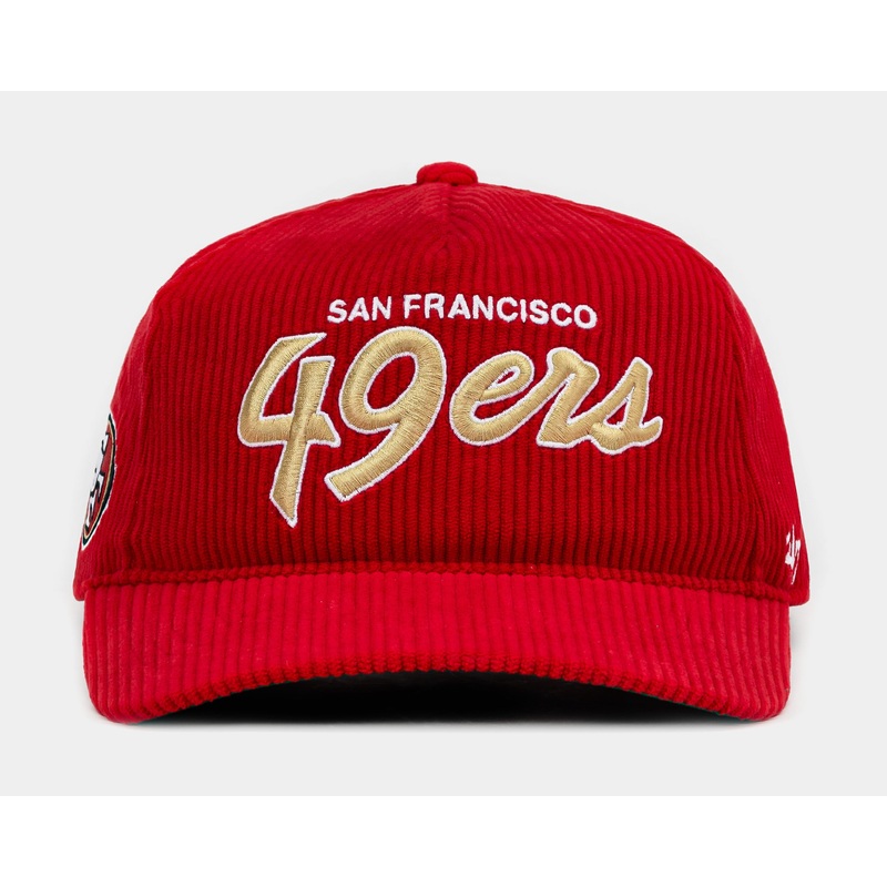 San Francisco 49ers Corduroy Snapback Mens Hat (Red/White)