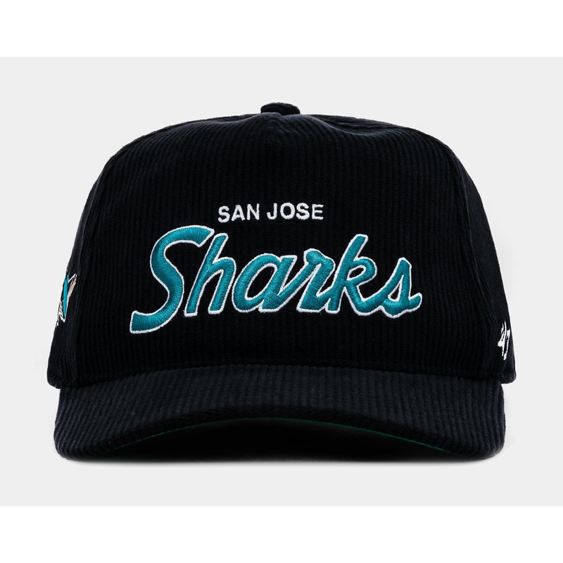 San Jose Sharks Corduroy Snapback Mens Hat (Black/Teal/Grey)