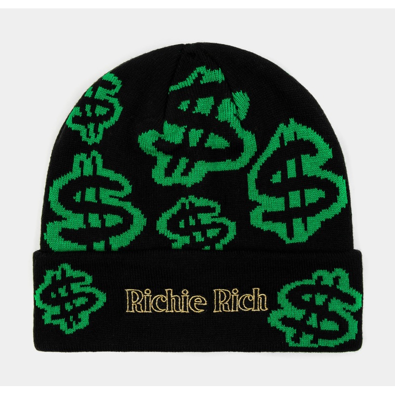 SP x Richie Rich Cash Beanie Mens Hat (Black/Green)