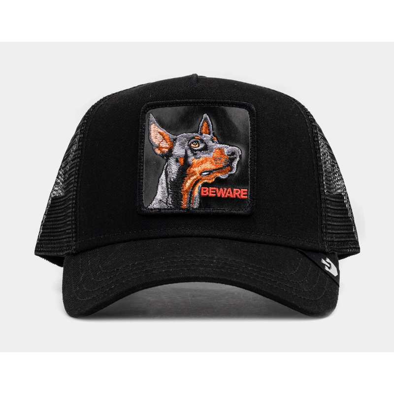 The Doberman Beware Trucker Mens Hat (Black)