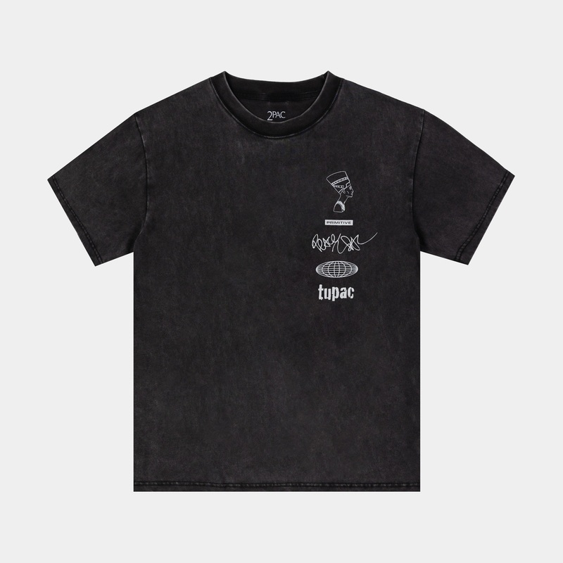 Tupac Stay Up Here Mens Short Sleeve Shirt (Brown/Black)