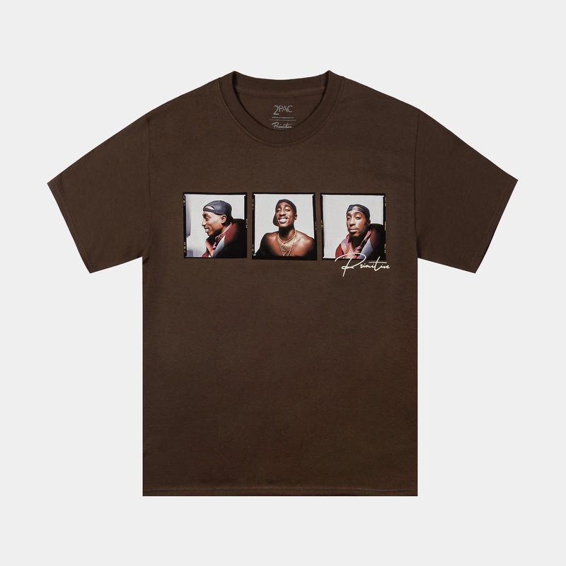Tupac Truth Mens Short Sleeve Shirt (Brown/White)