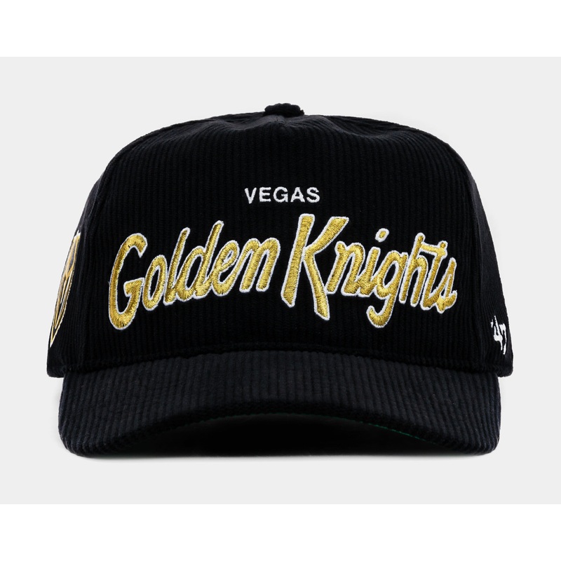 Vegas Golden Knights Corduroy Snapback Mens Hat (Black/Gold)