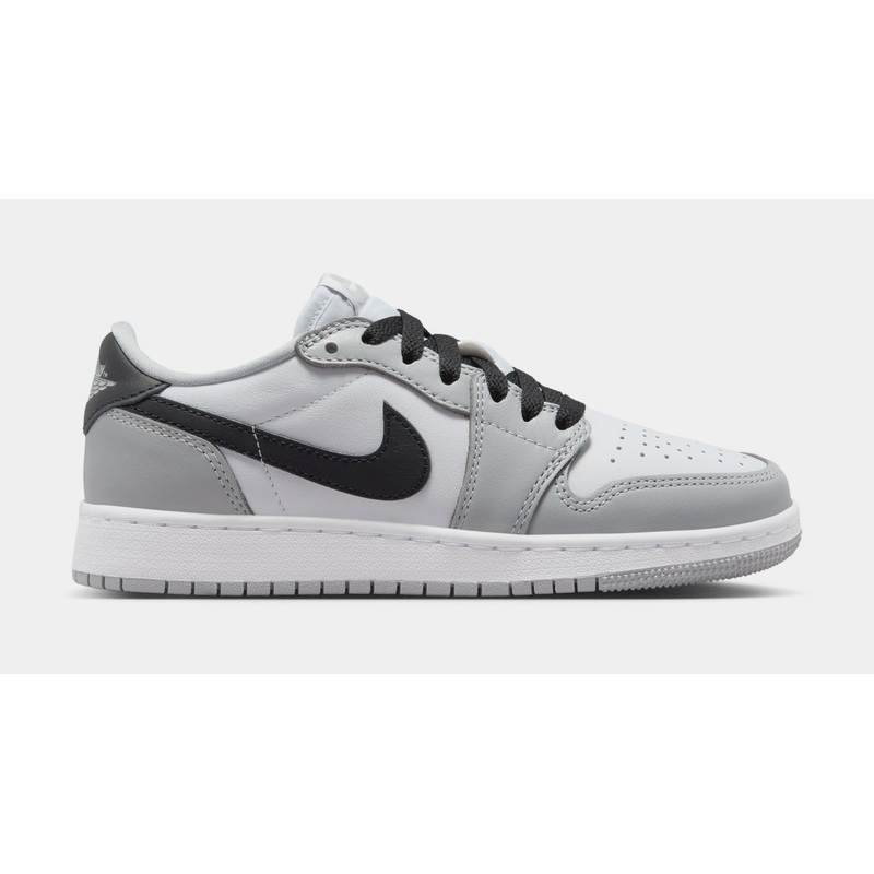 Air Jordan 1 Retro Low OG Wolf Grey Grade School Lifestyle Shoes (White/Black/Wolf Grey)