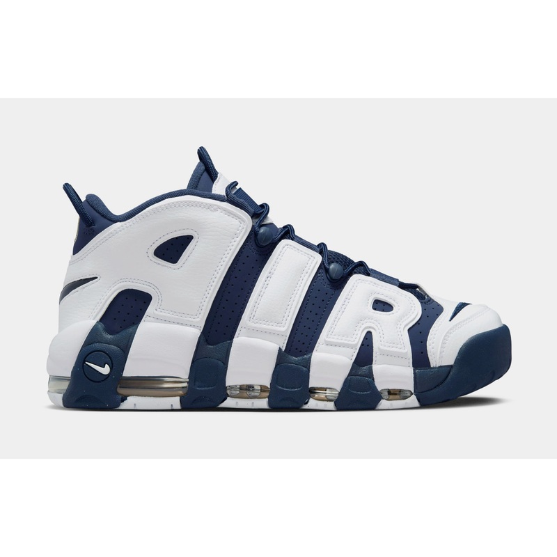 Air More Uptempo ’96 Mens Basketball Shoes (White/Midnight Navy/Metallic Gold)