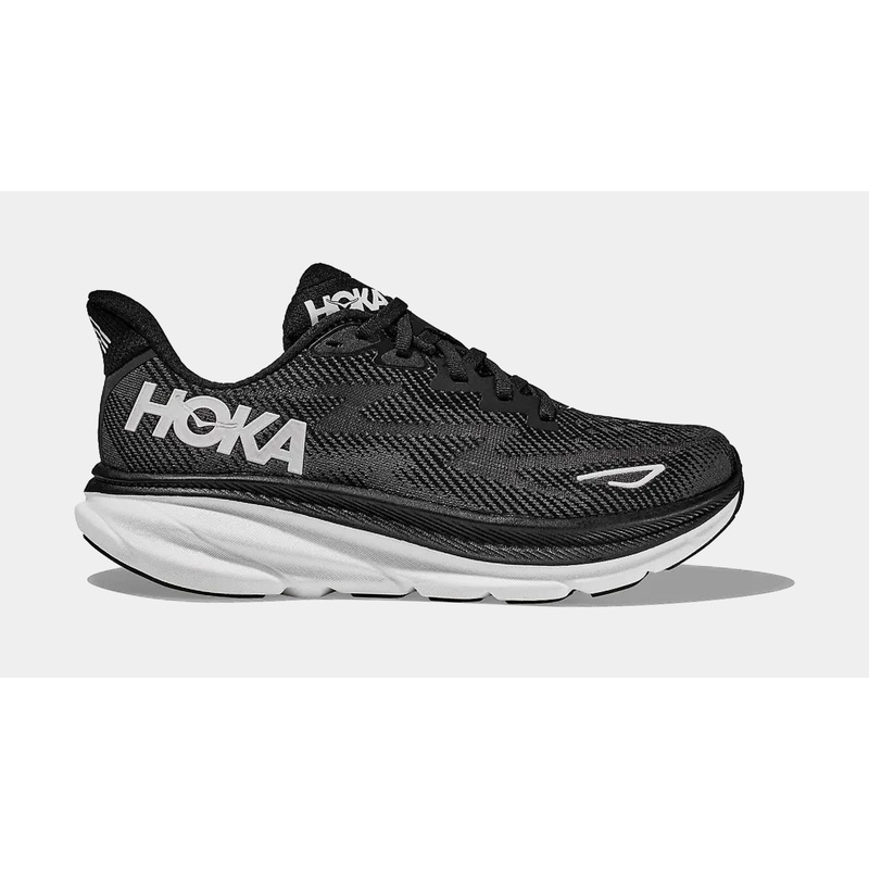 Clifton 9 Mens Running Shoes (Black/White)
