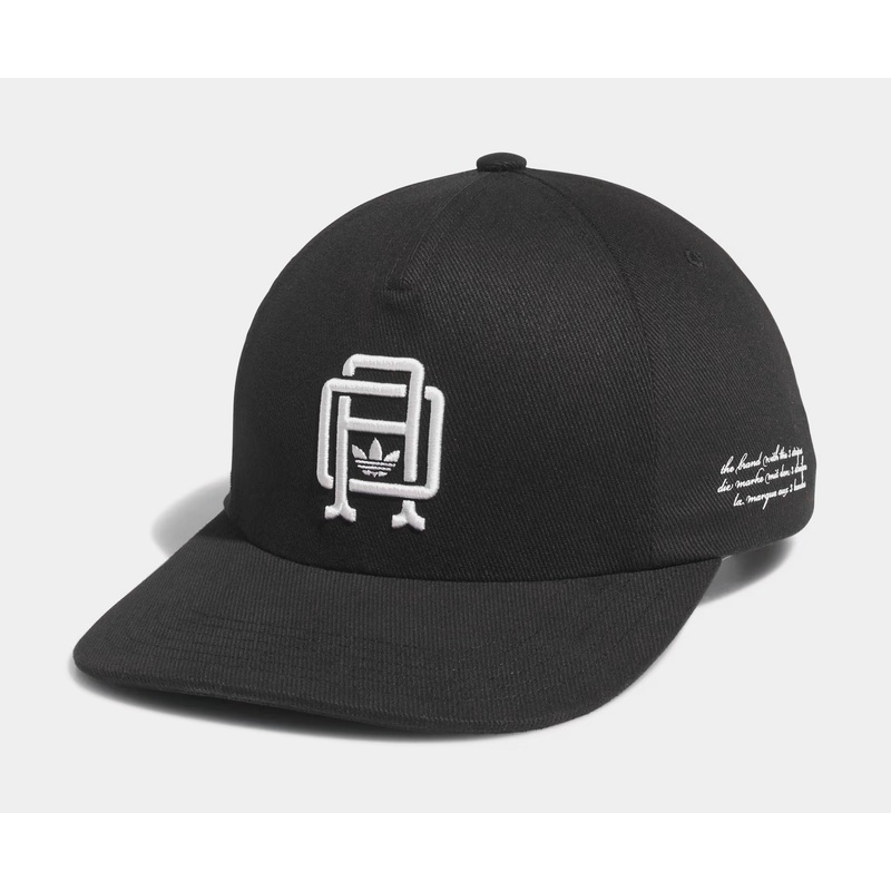 Collegiate Crest 5 Panel Mens Hat (Black/White)