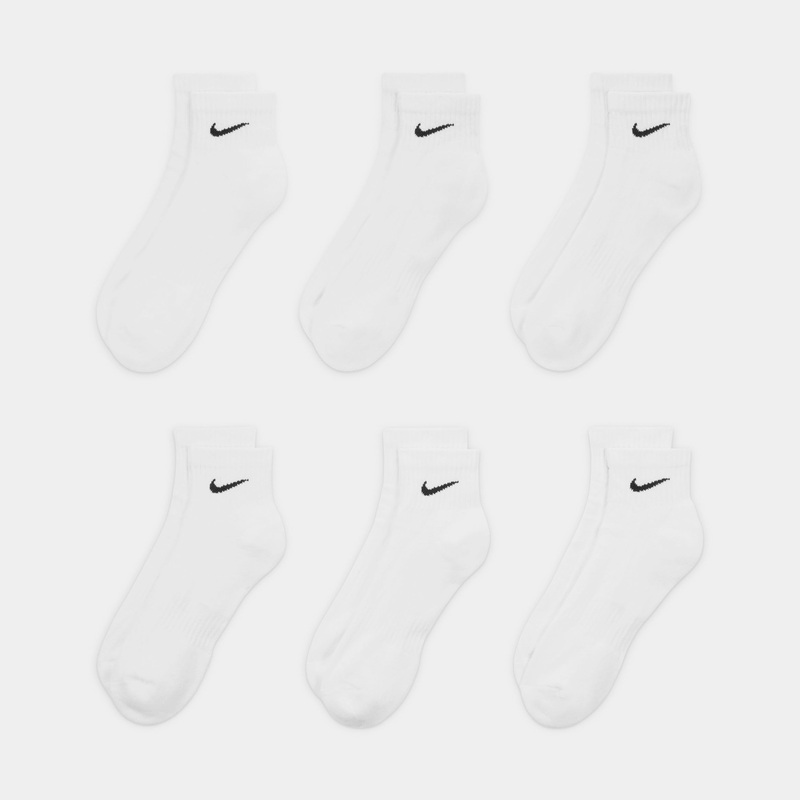 Everyday Plus Cushioned 6 Pack Mens Socks (White/Black)