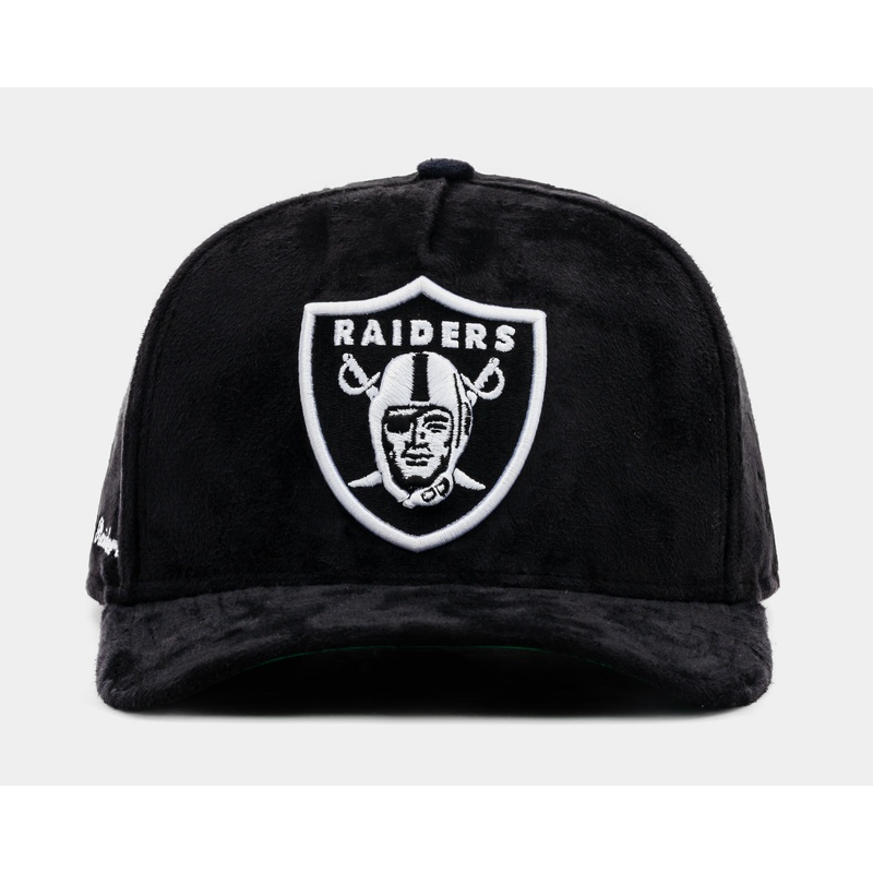 Exclusive Las Vegas Raiders Black Suede 950AF Snapback Mens Hat (Black)
