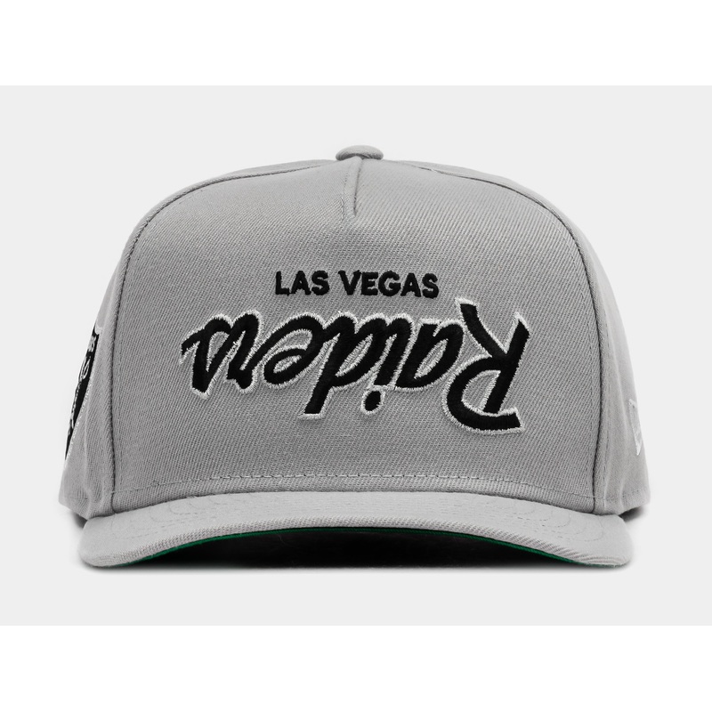 Exclusive Las Vegas Raiders Upside Down 950AF Snapback Mens Hat (Grey/Black/White)