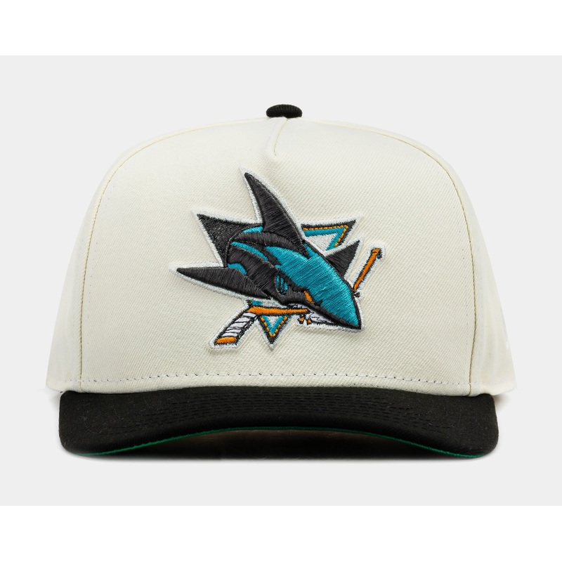 Exclusive San Jose Sharks 950AF Snapback Mens Hat (Beige/Blue)