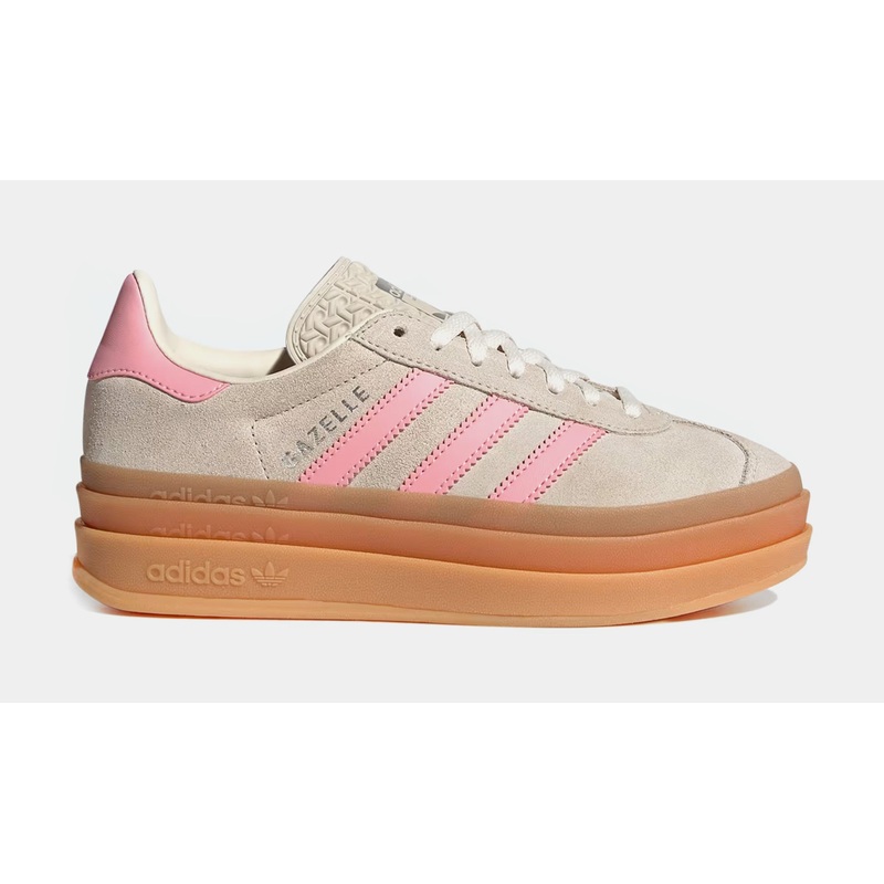 Gazelle Bold Grade School Lifestyle Shoes (Beige/Semi Pink/Cream White)