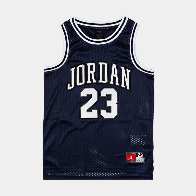 JDN 23 Tank Grade School Jersey (Midnight Blue/White)