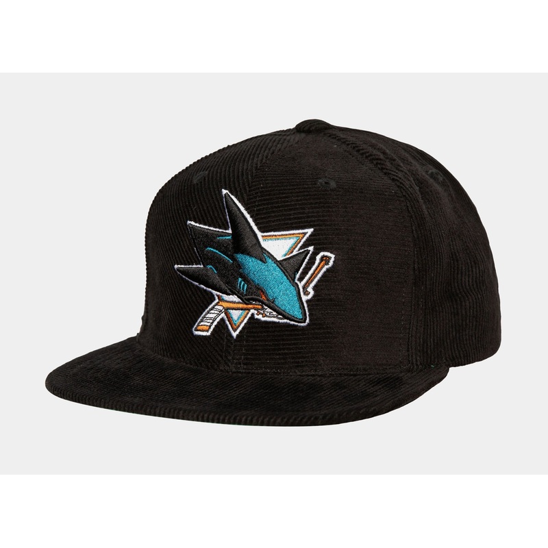San Jose Sharks Front Loaded Snapback Mens Hat (Black/Blue)