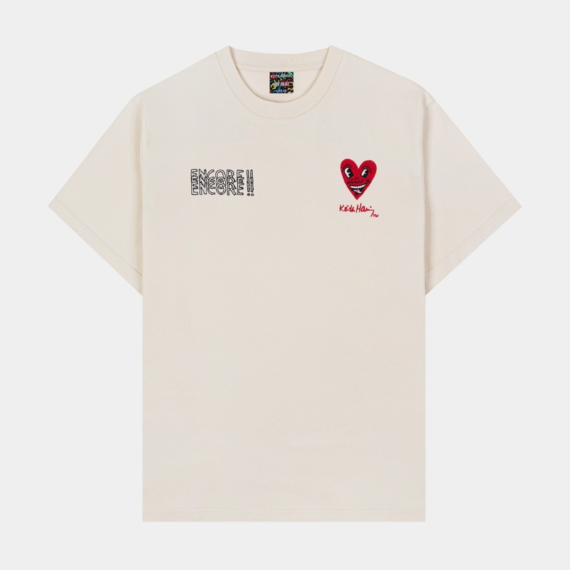 SP x Keith Haring 1986 Mens Short Sleeve Shirt (Beige/Red)