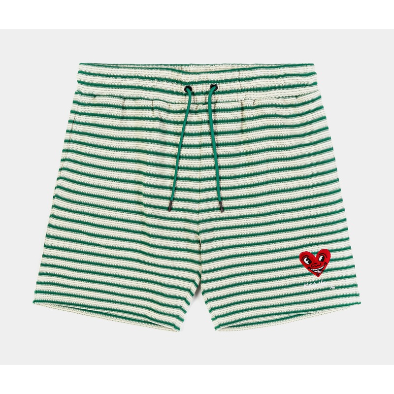 SP x Keith Haring Striped Mens Shorts (Green/White)
