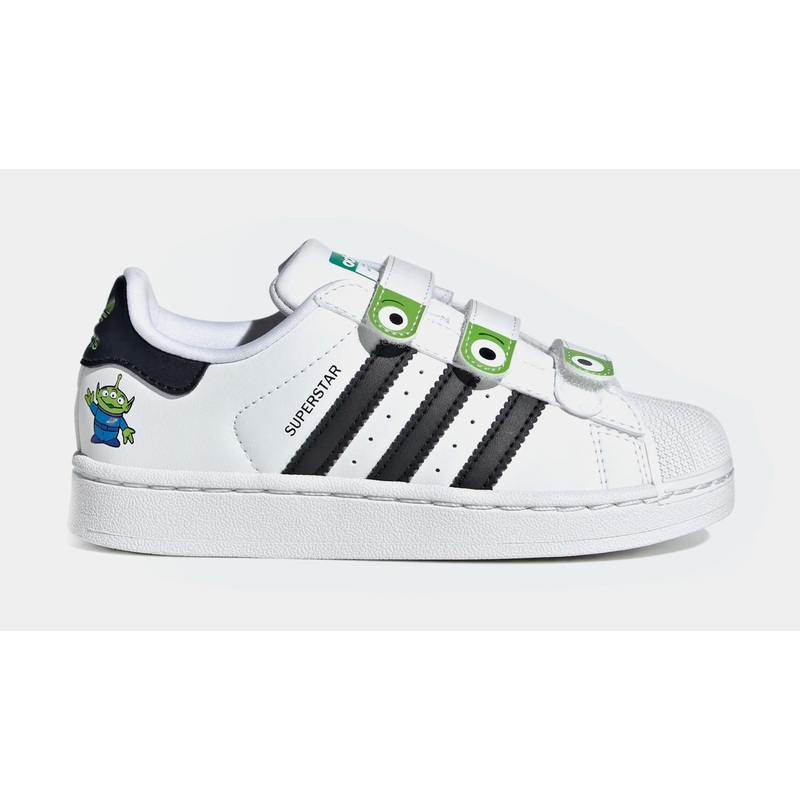 Toy Story Alien Superstar II Preschool Lifestyle Shoes (Cloud White/Core Black/Semi Solar Green)