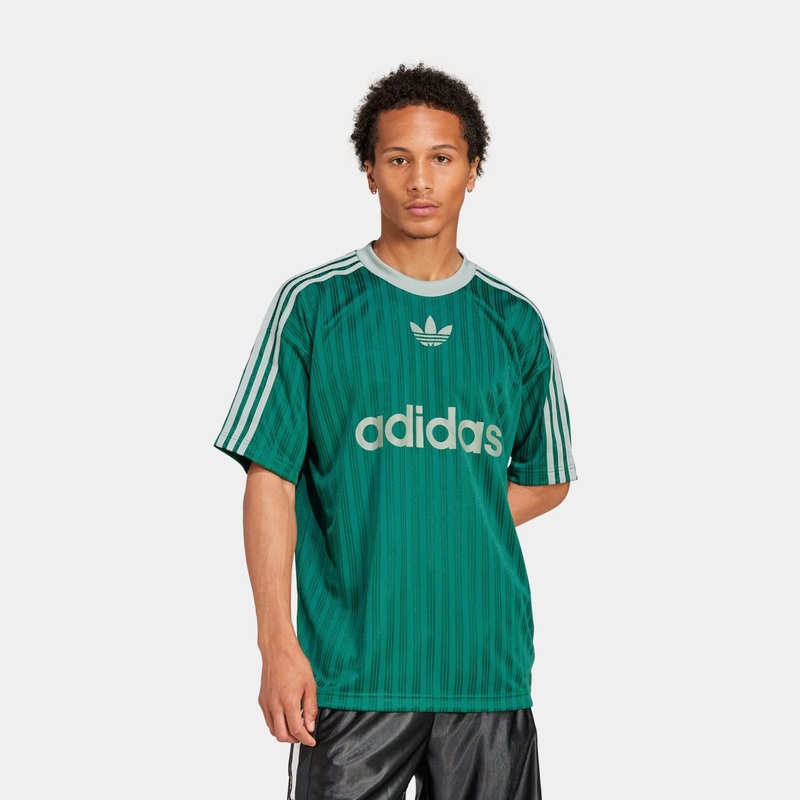 Adicolor Poly Mens Short Sleeve Shirt (Collegiate Green)