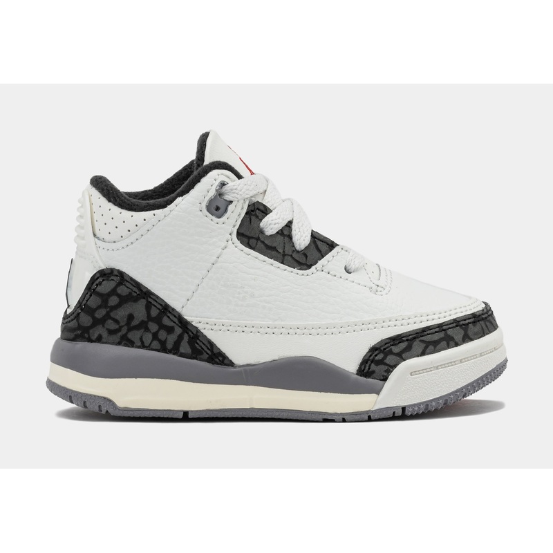 Air Jordan 3 Retro Cement Grey Infant Toddler Lifestyle Shoes (Summit White/Fire Red/Cement Grey/Black) Free Shipping