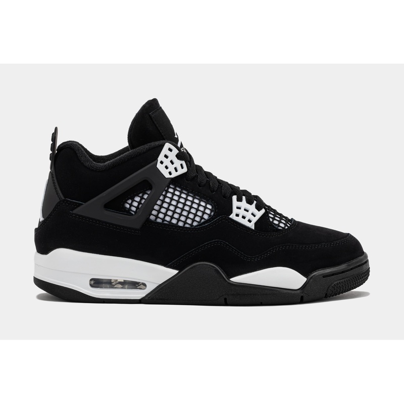 Air Jordan 4 Retro White Thunder Mens Lifestyle Shoes (Black/White/Black) Limit One Per Customer