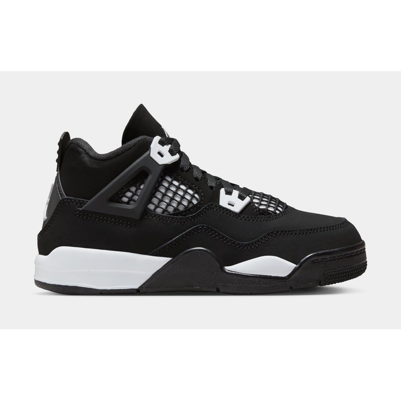 Air Jordan 4 Retro White Thunder Preschool Lifestyle Shoes (Black/White/Black)
