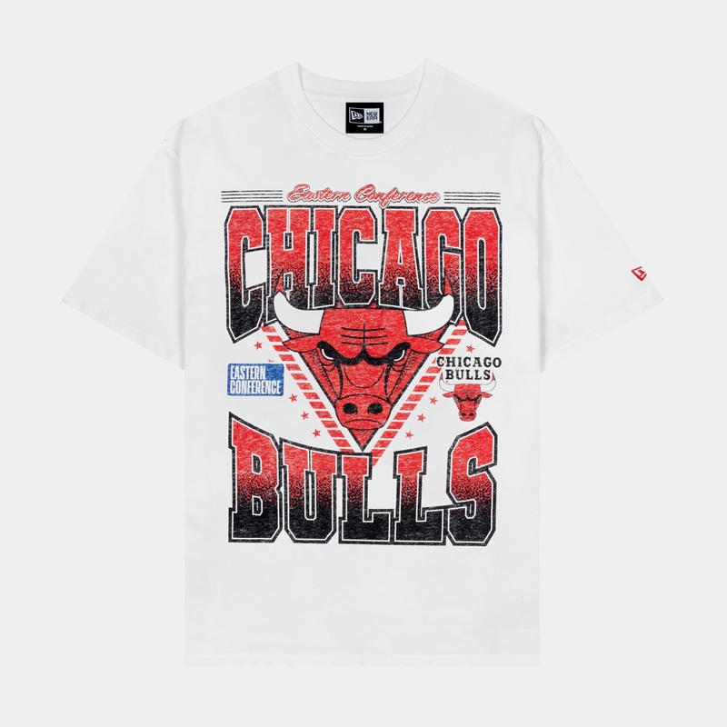 Chicago Bulls Mens Short Sleeve Shirt (White/Red)