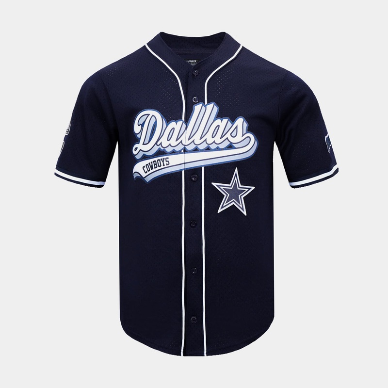 Dallas Cowboy Mesh Button Down Jersey (Blue/White)