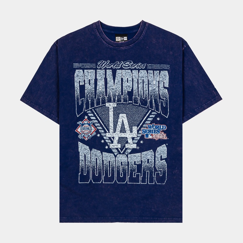 Los Angeles Dodgers MLB World Series Champions Mens Short Sleeve Shirt (Blue/White)