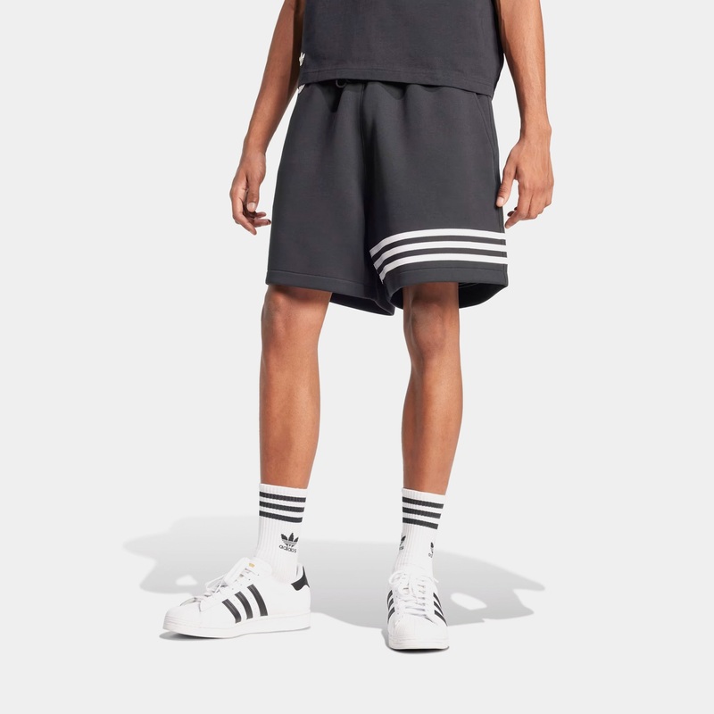 Neuclassics 3 Stripes Fleece Mens Shorts (Black)