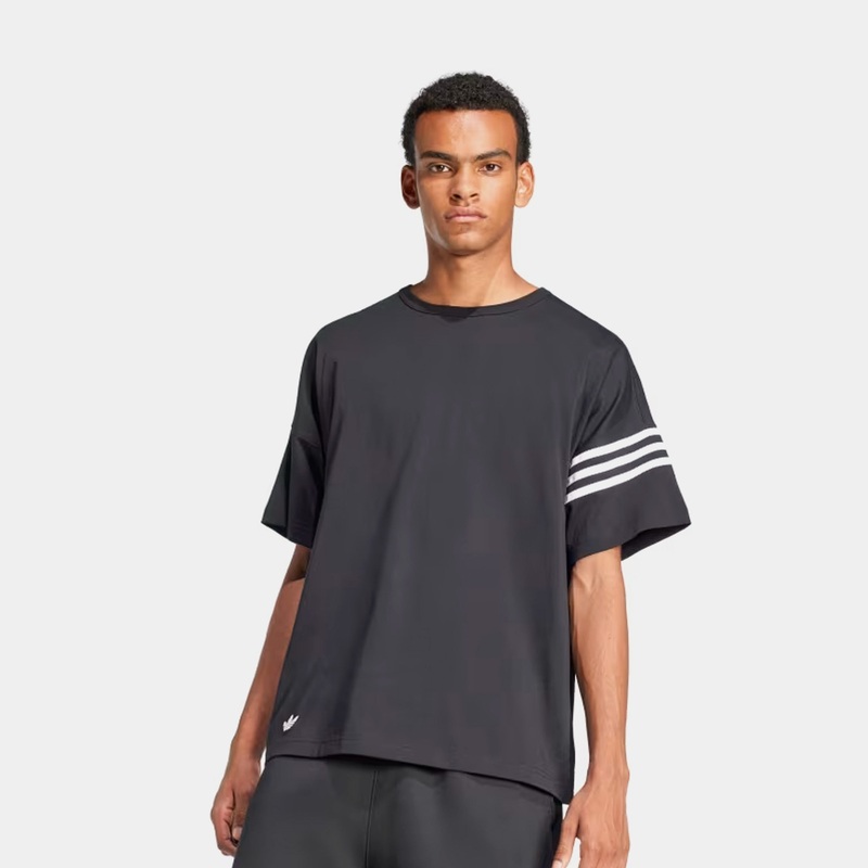 Neuclassics 3 Stripes Mens Short Sleeve Shirt (Black/White)