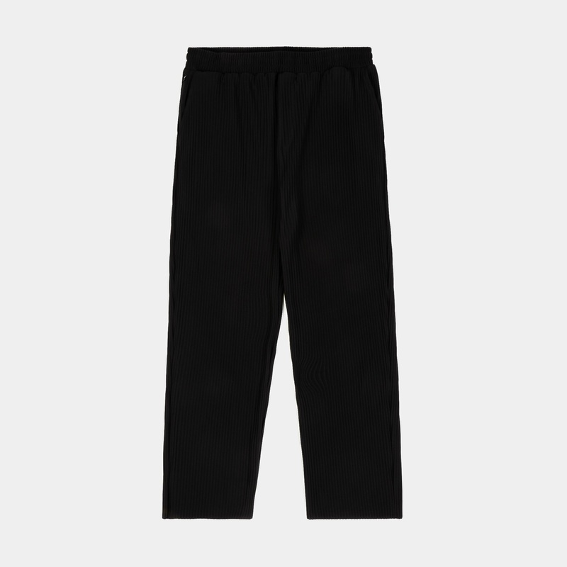 Pleated Knit Mens Pants (Black)