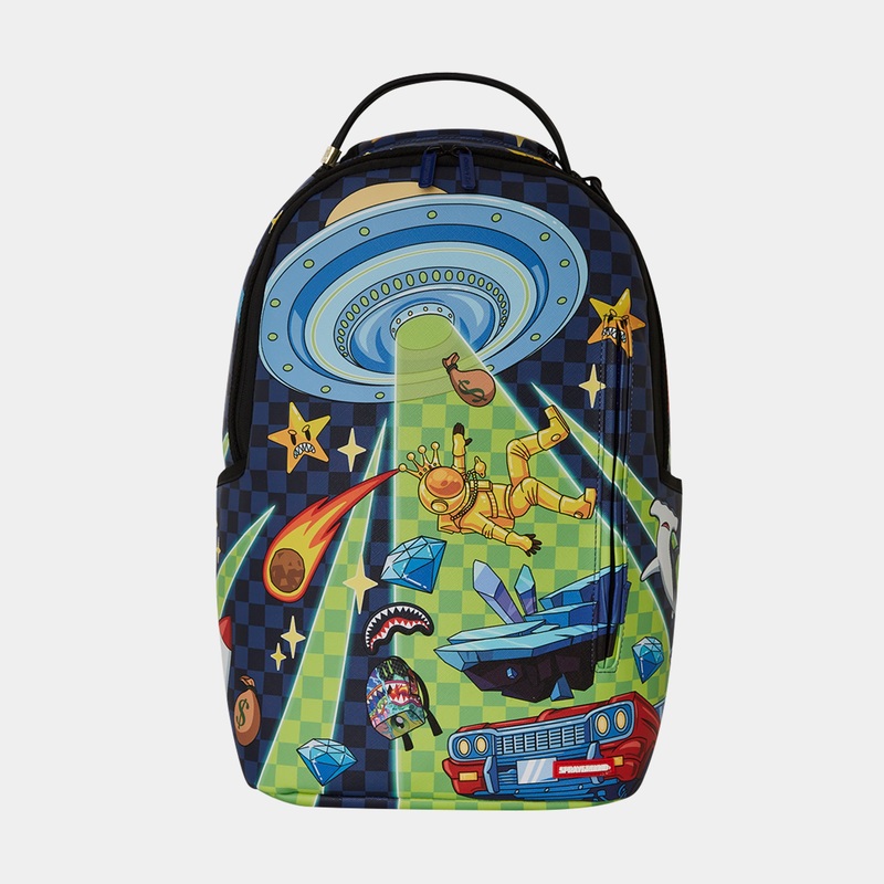Space Warped Mens Backpack (Blue/Green)
