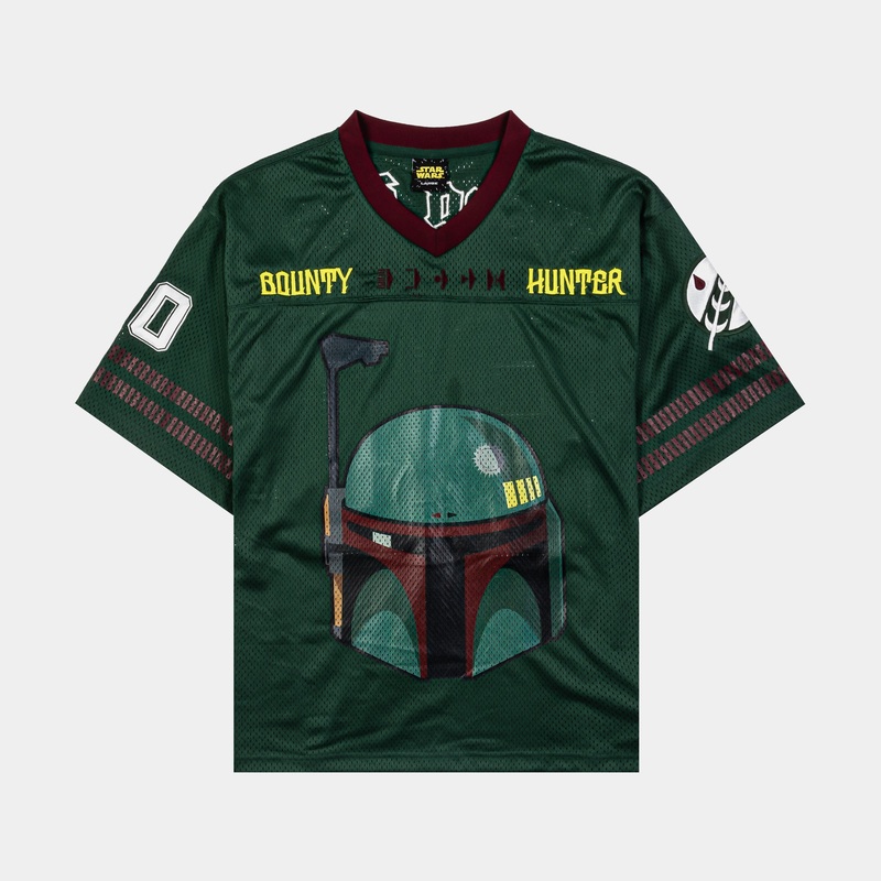 Star Wars BOBA FETT Mens Jersey (Green/Beige)