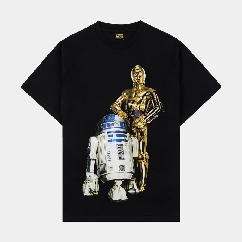 Star Wars Droids Mens Short Sleeve Shirt (Black/Gold)