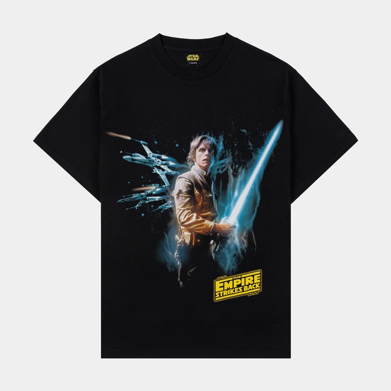Star Wars LUKE SKYWALKER Mens Short Sleeve Shirt (Black/White)
