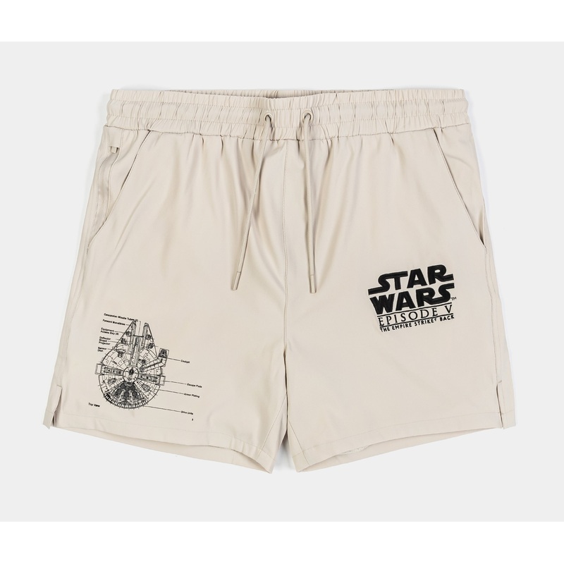Star Wars MILLENNIUM FALCON Hybrid Mens Shorts (Beige/Black)