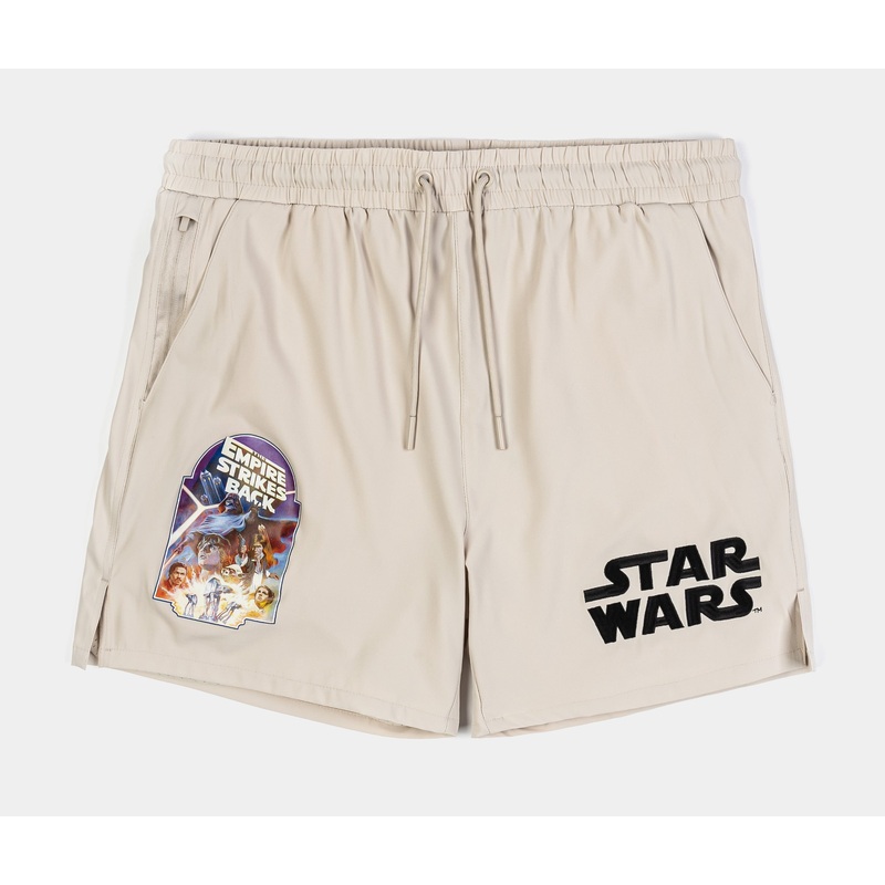 Star Wars Poster Hybrid Mens Shorts (Beige/Purple)