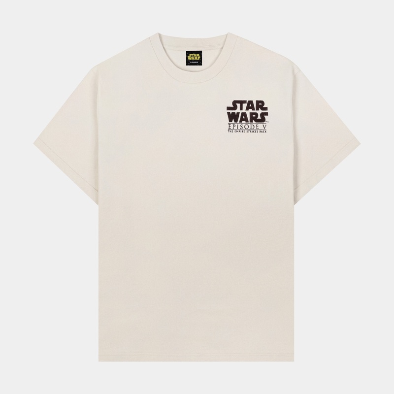 Star Wars Poster Mens Short Sleeve Shirt (Beige/Purple)